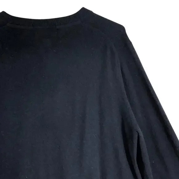 John W Nordstom Mens Size M Sweater Jumper V Neck 100% Cashmere Navy Blue